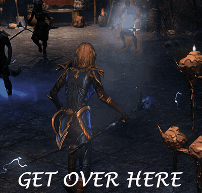 A Screenshot Of A Video Game With The Words Get Over Here At The Bottom GIF