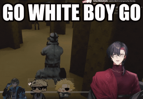A Screenshot Of A Video Game With The Words Go White Boy Go GIF