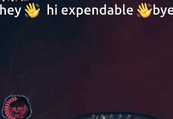 A Screenshot Of A Video Game With The Words Hey Hi Expendable Bye GIF