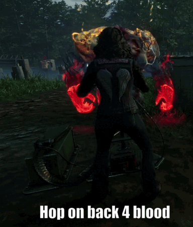 A Screenshot Of A Video Game With The Words Hop On Back 4 Blood On The Bottom GIF
