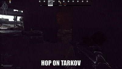 A Screenshot Of A Video Game With The Words Hop On Tarkov GIF