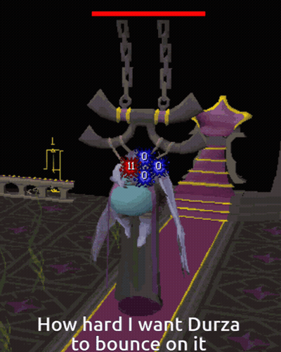 A Screenshot Of A Video Game With The Words " How Hard I Want Durza To Bounce On It " GIF