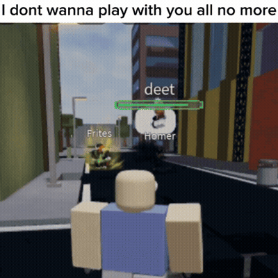 A Screenshot Of A Video Game With The Words " I Dont Wanna Play With You All No More " At The Top GIF