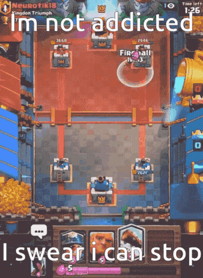 A Screenshot Of A Video Game With The Words I 'M Not Addicted Swear I Can Stop GIF