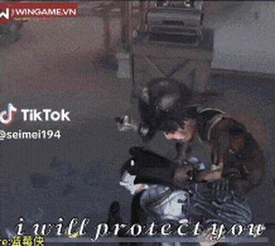 A Screenshot Of A Video Game With The Words " I Will Protect You " On The Bottom GIF