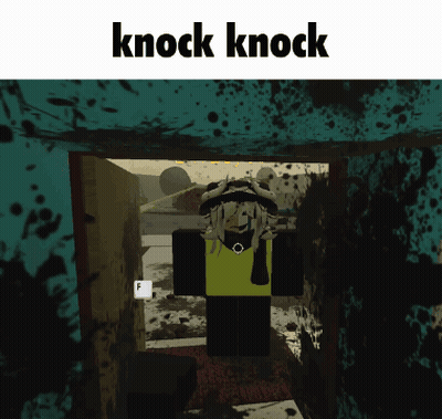 A Screenshot Of A Video Game With The Words Knock Knock On The Top GIF