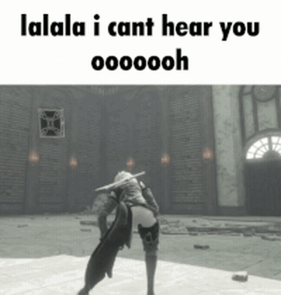 A Screenshot Of A Video Game With The Words Lalala I Cant Hear You Ooooooh GIF
