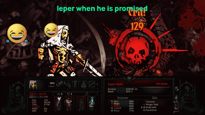 A Screenshot Of A Video Game With The Words " Leper When He Is Promised Beans " GIF
