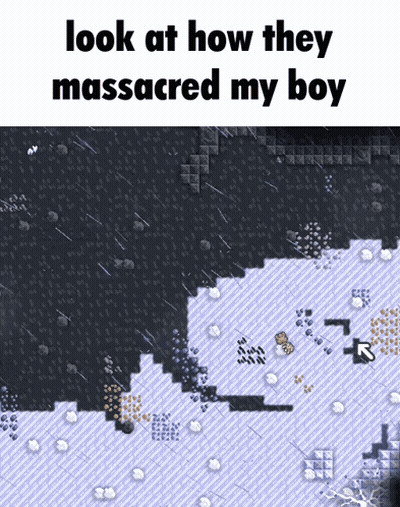 A Screenshot Of A Video Game With The Words Look At How They Massacred My Boy Below It GIF