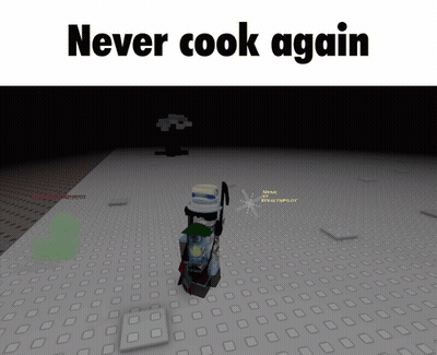 A Screenshot Of A Video Game With The Words Never Cook Again GIF