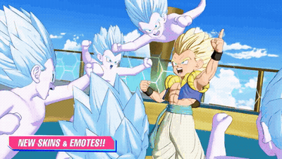 A Screenshot Of A Video Game With The Words New Skins & Emotes GIF