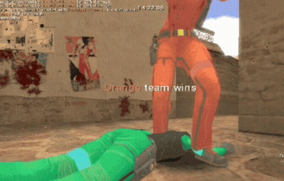 A Screenshot Of A Video Game With The Words Orange Team Wins On The Screen GIF