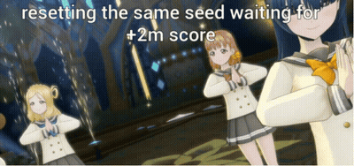 A Screenshot Of A Video Game With The Words " Resetting The Same Seed Waiting For + 2M Score " At The Top GIF