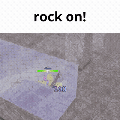 A Screenshot Of A Video Game With The Words Rock On At The Top GIF