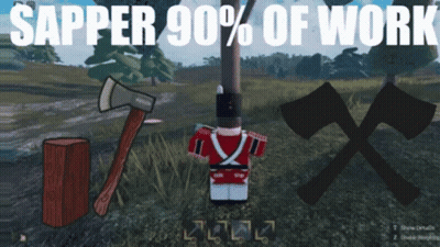 A Screenshot Of A Video Game With The Words Sapper 90 % Of Work GIF