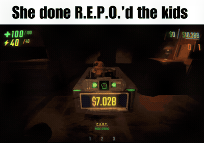 A Screenshot Of A Video Game With The Words She Done R.e.p.o. 'D The Kids GIF
