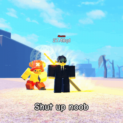 A Screenshot Of A Video Game With The Words Shut Up Noob On The Bottom GIF