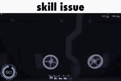 A Screenshot Of A Video Game With The Words `` Skill Issue '' Written On The Bottom . GIF