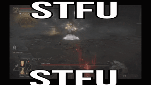 A Screenshot Of A Video Game With The Words Stfu Stfu On It GIF