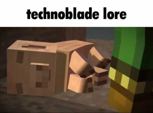 A Screenshot Of A Video Game With The Words Technoblade Lore At The Top GIF