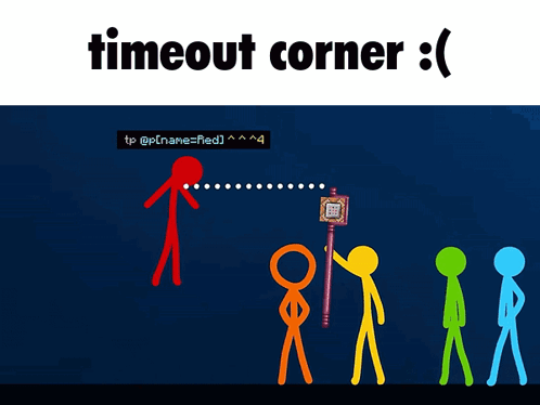 A Screenshot Of A Video Game With The Words Timeout Corner Below It GIF