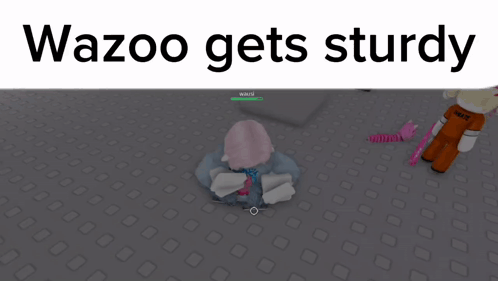A Screenshot Of A Video Game With The Words " Wazoo Gets Sturdy " At The Top GIF