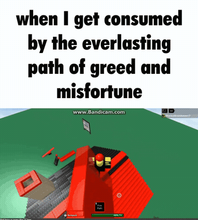 A Screenshot Of A Video Game With The Words When I Get Consumed By The Everlasting Path Of Greed And Misfortune GIF