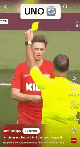 A Screenshot Of A Video Of A Referee Giving A Yellow Card To A Soccer Player GIF