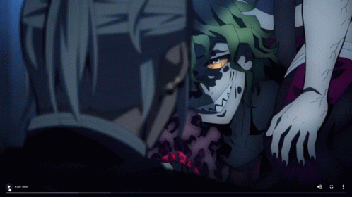 A Screenshot Of A Video Shows A Skeleton With Green Hair And Yellow Eyes GIF