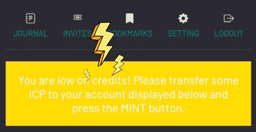 A Screenshot Of A Website That Says You Are Low On Credits . GIF