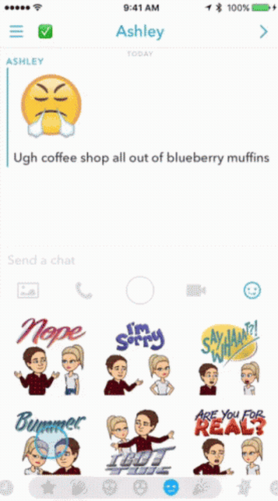 A Screenshot Of Ashley 'S Snapchat Shows A Bunch Of Stickers GIF