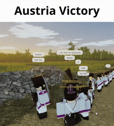 A Screenshot Of Austria Victory With Soldiers Talking GIF