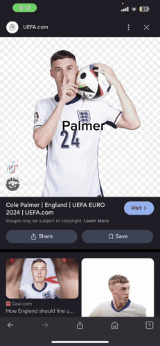 A Screenshot Of Cole Palmer Holding A Soccer Ball On Uefa.com GIF
