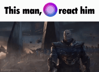 A Screenshot Of Thanos From Avengers Endgame With The Caption " This Man React Him " GIF