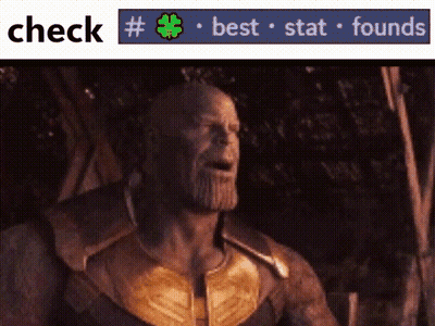 A Screenshot Of Thanos With The Words Check # Best Stat Founds Below Him GIF