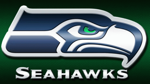 A Seahawks Logo On A Green Background With A Green Eye GIF