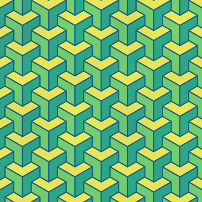 A Seamless Pattern Of Green And Yellow Cubes On A White Background GIF