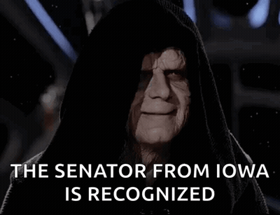 A Senator From Iowa Is Recognized In A Star Wars Scene GIF