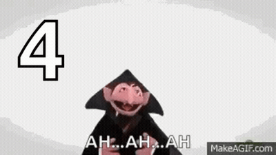 A Sesame Street Character Is Wearing A Black Hat And Saying `` Ah ... Ah ... Ah `` . GIF
