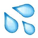 A Set Of Blue Water Drops On A White Background Sticker
