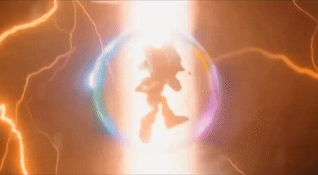 A Shadow Of A Cartoon Character Is Surrounded By Lightning Bolts GIF