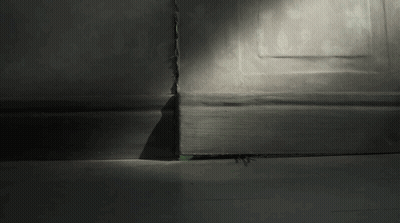 A Shadow Of A Person Is Cast On A Wall GIF