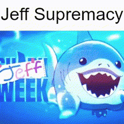 A Shark With A Sign That Says Jeff Supremacy On It GIF