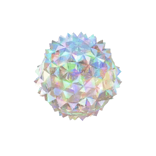 A Shiny Sphere With A White Background And A Lot Of Triangles Sticker