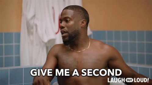 A Shirtless Man In A Bathtub With The Words Give Me A Second Laugh Out Loud Below Him GIF