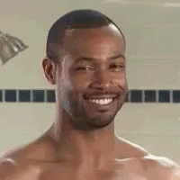Shirtless Man Smiling In Shower GIF