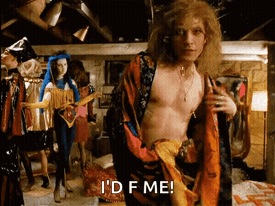A Shirtless Man Is Standing In A Room And Says I 'D F Me .. GIF