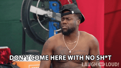 A Shirtless Man Says " Don 'T Come Here With No Sh * T " GIF