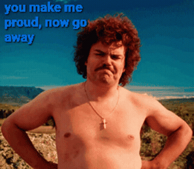 A Shirtless Man Stands With His Hands On His Hips With The Words You Make Me Proud Now Go Away Below Him GIF
