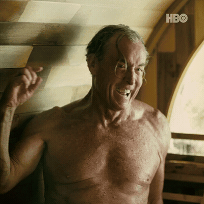 A Shirtless Man With A Hbo Logo On The Bottom Right GIF